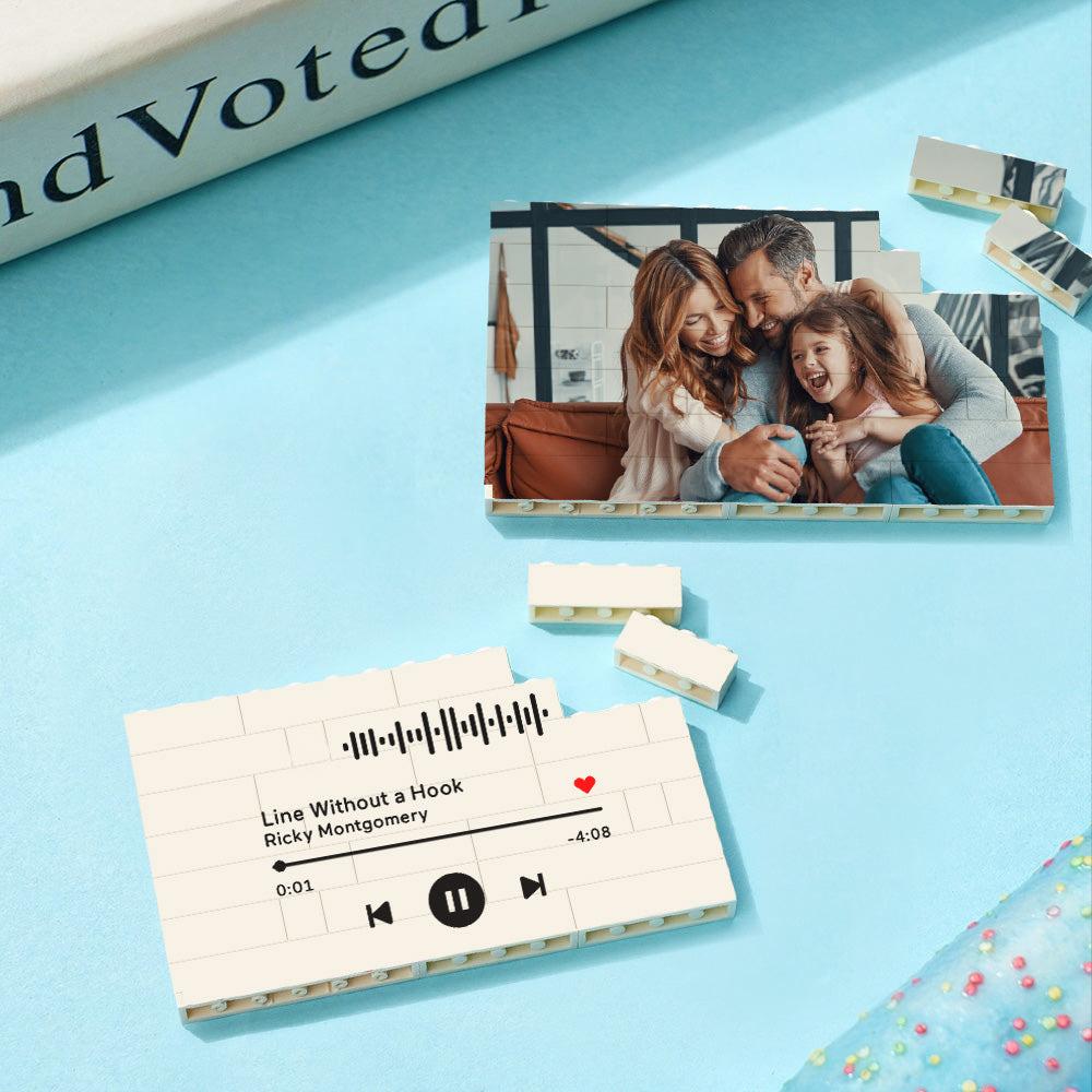 Moldura De Bloco De Foto De Tijolo De Construção Personalizado Com Código De Música - soufeelbr