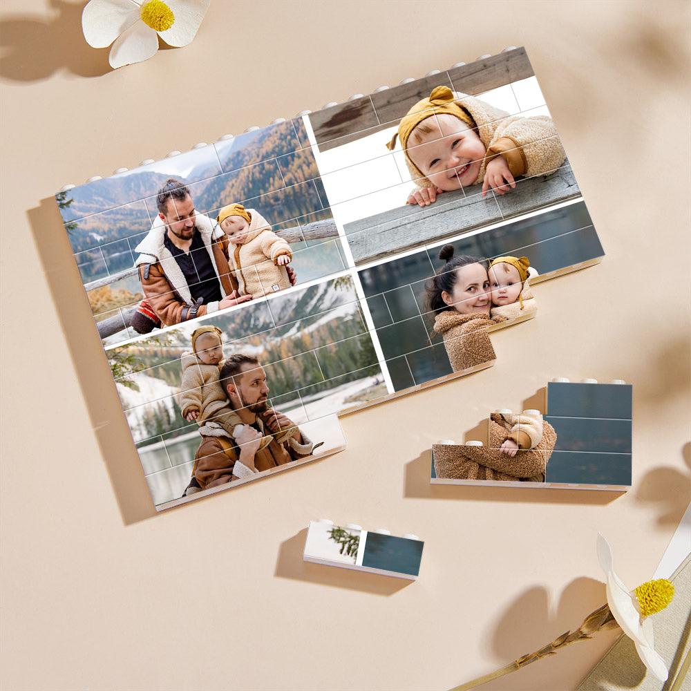 Colagem Personalizada De Tijolos De Construção Com Fotos Personalizadas Em Formato Quadrado Para Presente Para Seu Ente Querido - soufeelbr