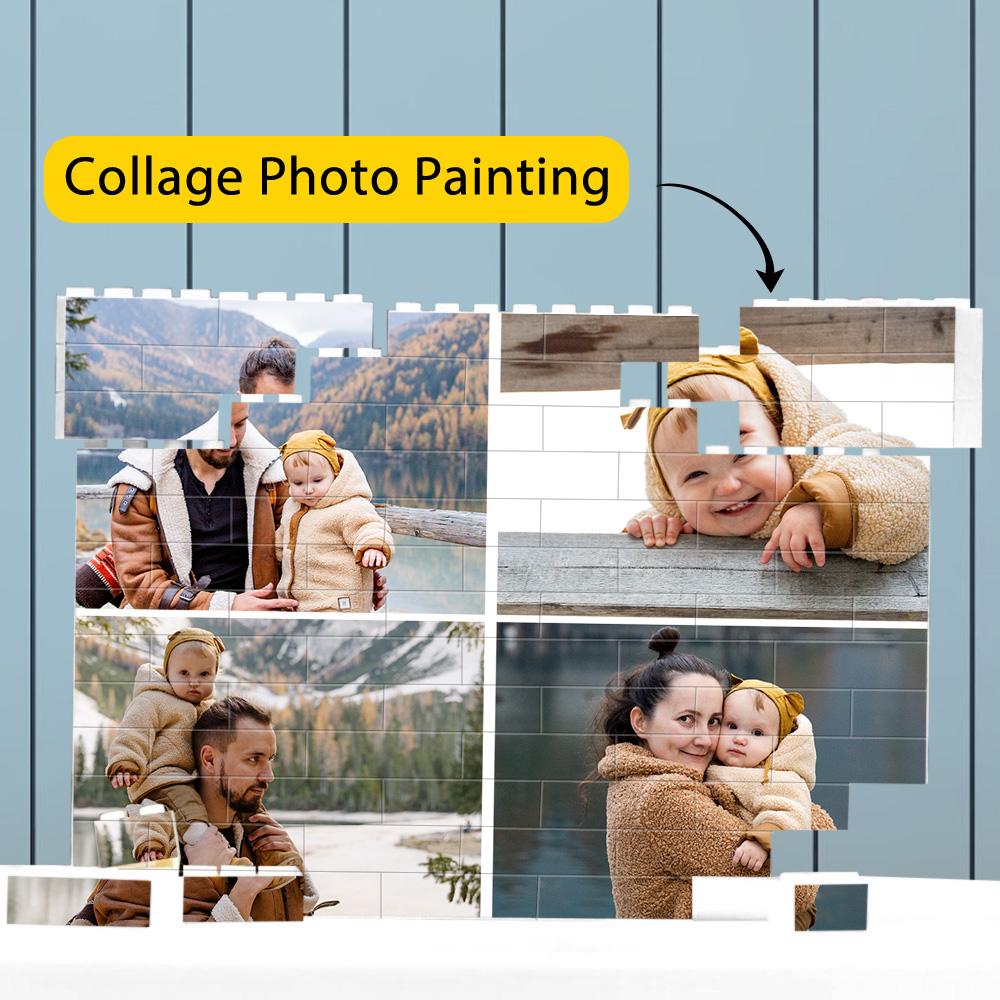 Colagem Personalizada De Tijolos De Construção Com Várias Fotos Bloco De Fotos Personalizado Em Forma Quadrada Presentes Comemorativos Para A Família - soufeelbr
