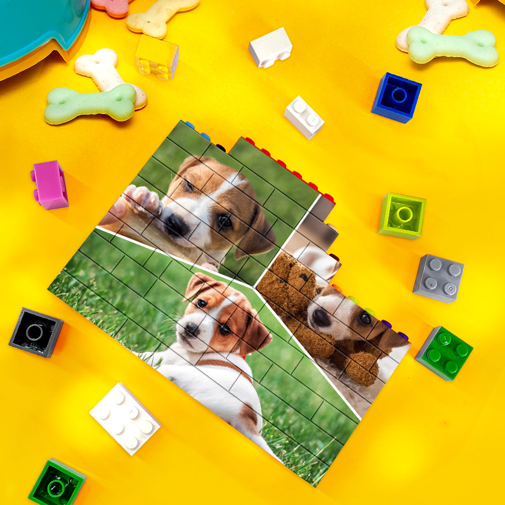 Tijolo De Construção Com Cores Personalizadas Colagem Personalizada Com Blocos De Fotos Quebra-cabeças Presentes - soufeelbr