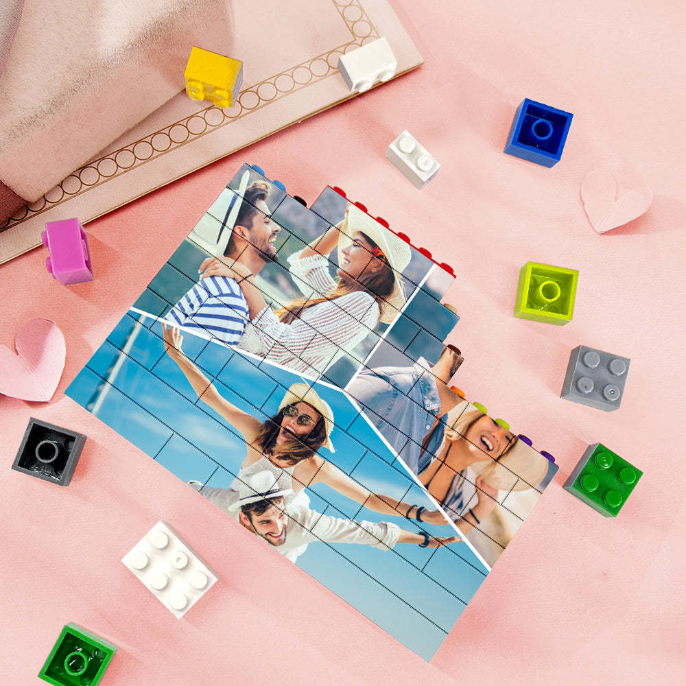 Tijolo De Construção Com Cores Personalizadas Colagem Personalizada Com Blocos De Fotos Quebra-cabeças Presentes - soufeelbr