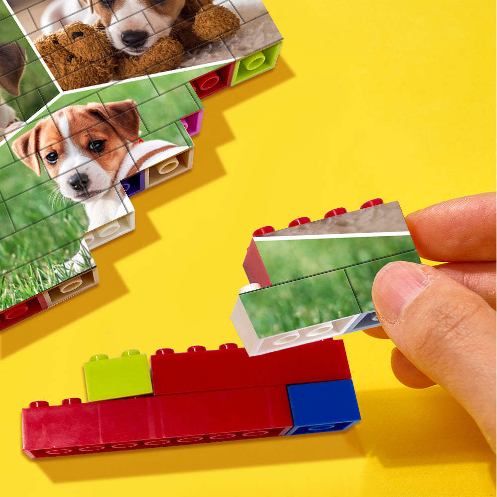 Tijolo De Construção Com Cores Personalizadas Colagem Personalizada Com Blocos De Fotos Quebra-cabeças Presentes - soufeelbr