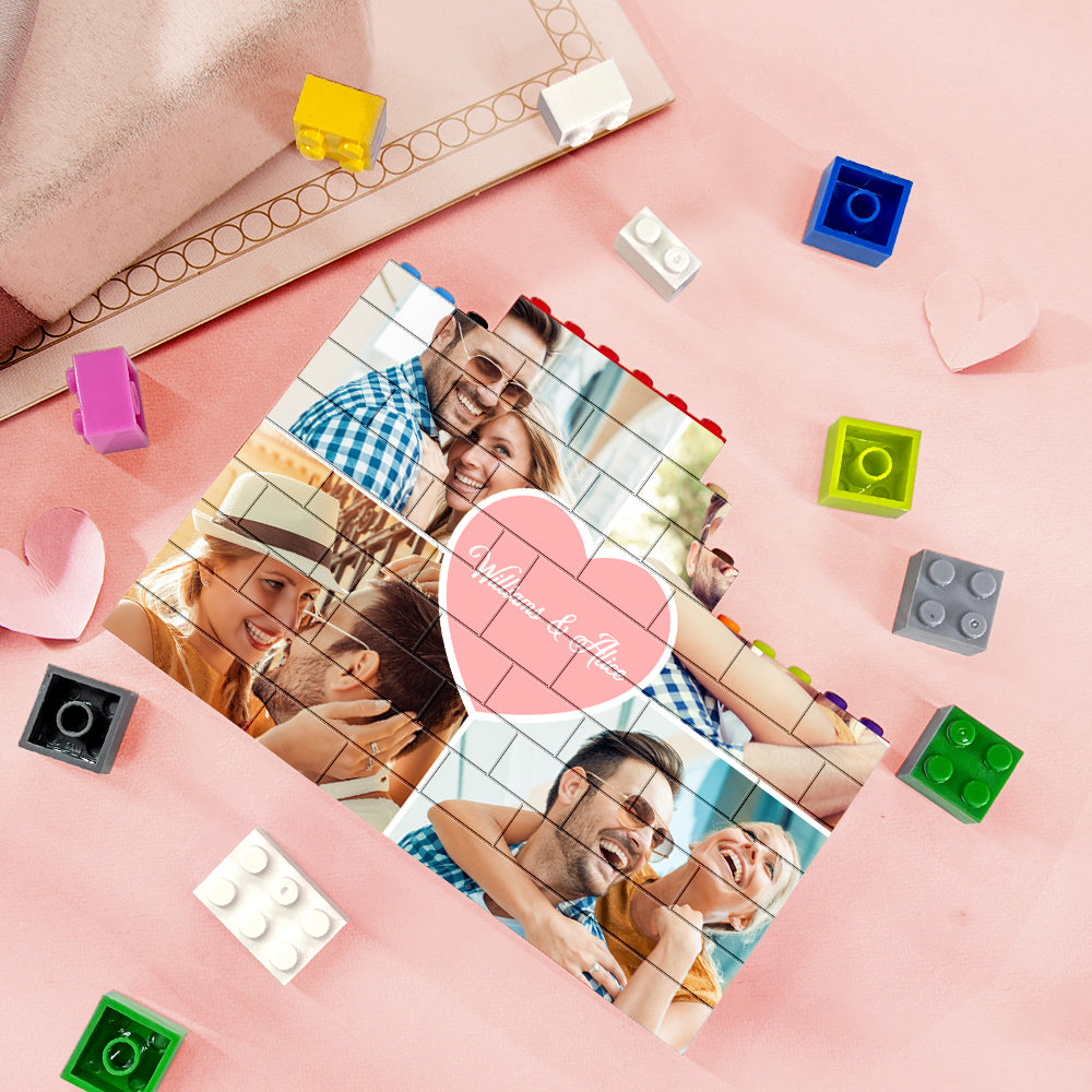 Quebra-cabeças De Tijolos De Construção De Cores Personalizadas Colagem Personalizada Bloco De Fotos Presentes Para Amantes - soufeelbr