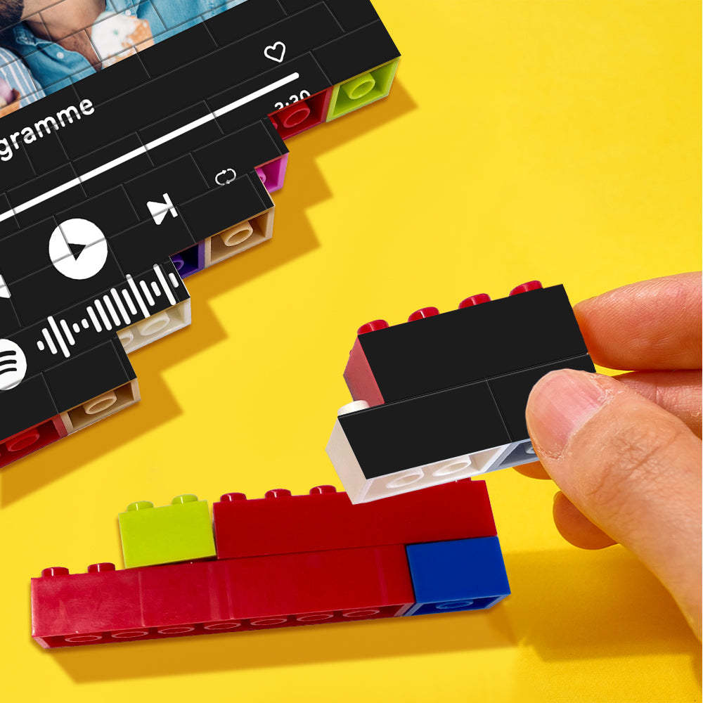 Tijolo De Construção De Código Spotify Personalizado Bloco De Fotos Personalizado Com Cores De Tijolos Quebra-cabeças Presentes Para Ela - soufeelbr