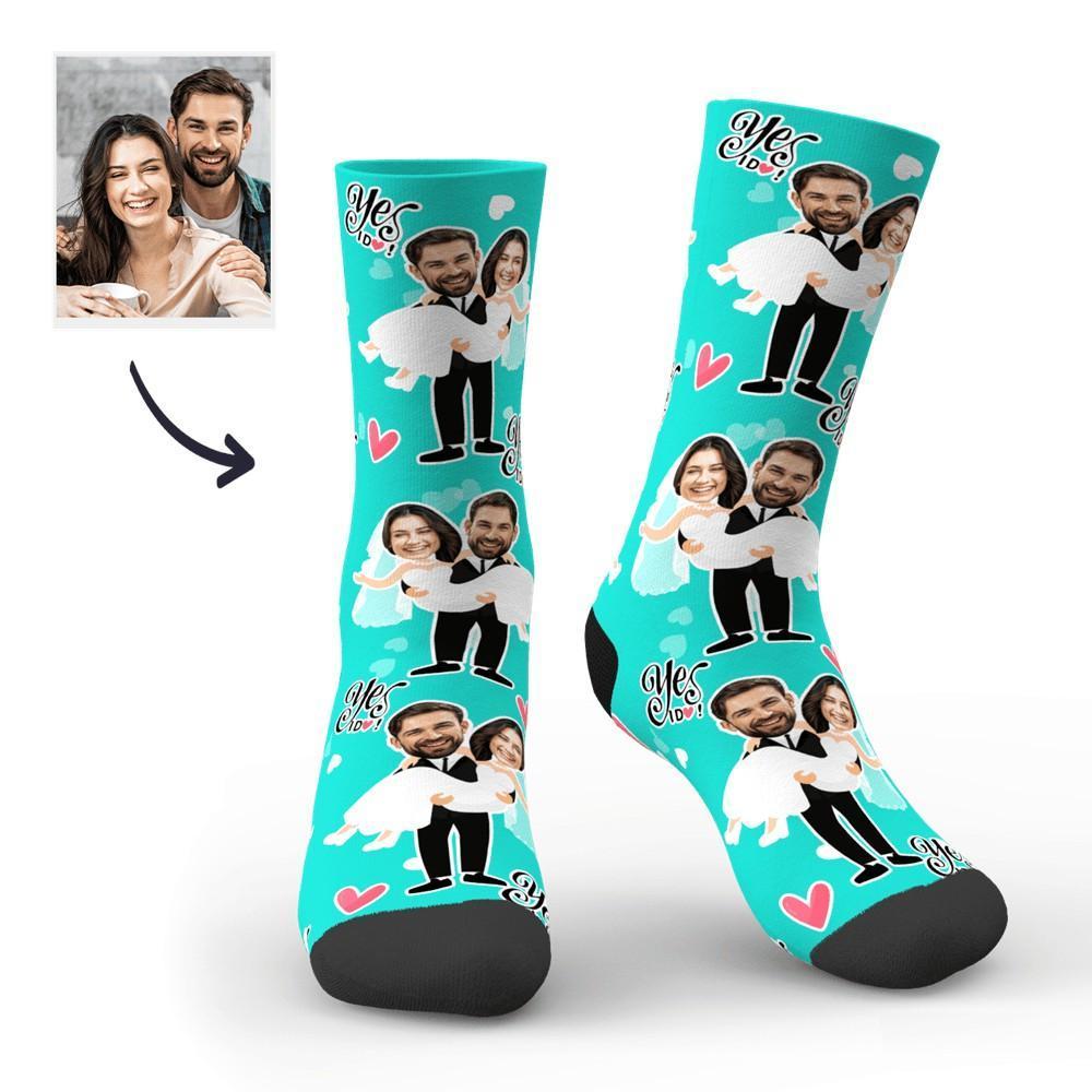 Meias com Foto Personalizada, Meias com Rosto Romntico de Casamento