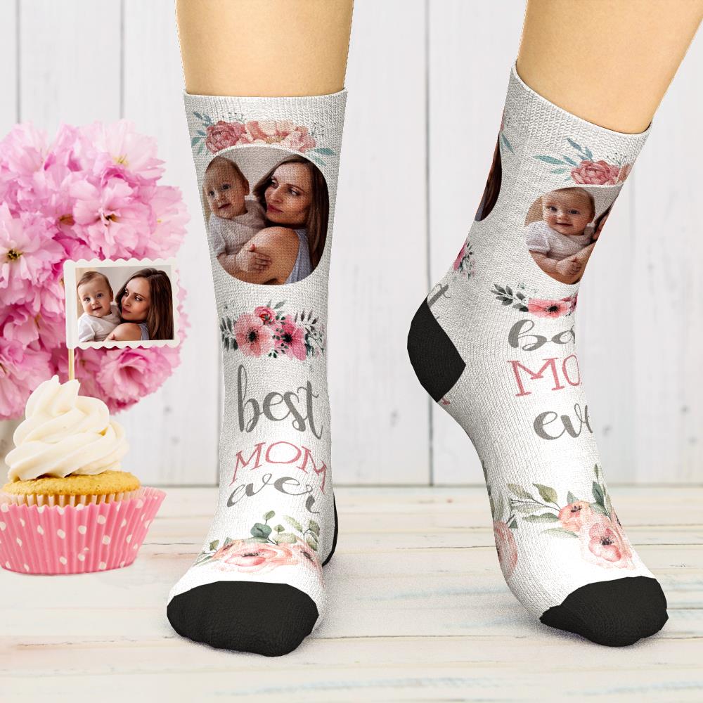 Meias Com Fotos Personalizadas Melhor Mãe De Todos Os Tempos Meias De Conforto Melhor Presente Para A Mãe - soufeelbr