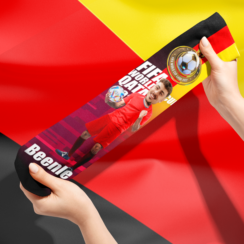 Meias Personalizadas Impressas Em 3d Com Seu Texto Meias Personalizadas Da Copa Do Mundo 2022 - Alemanha - soufeelbr