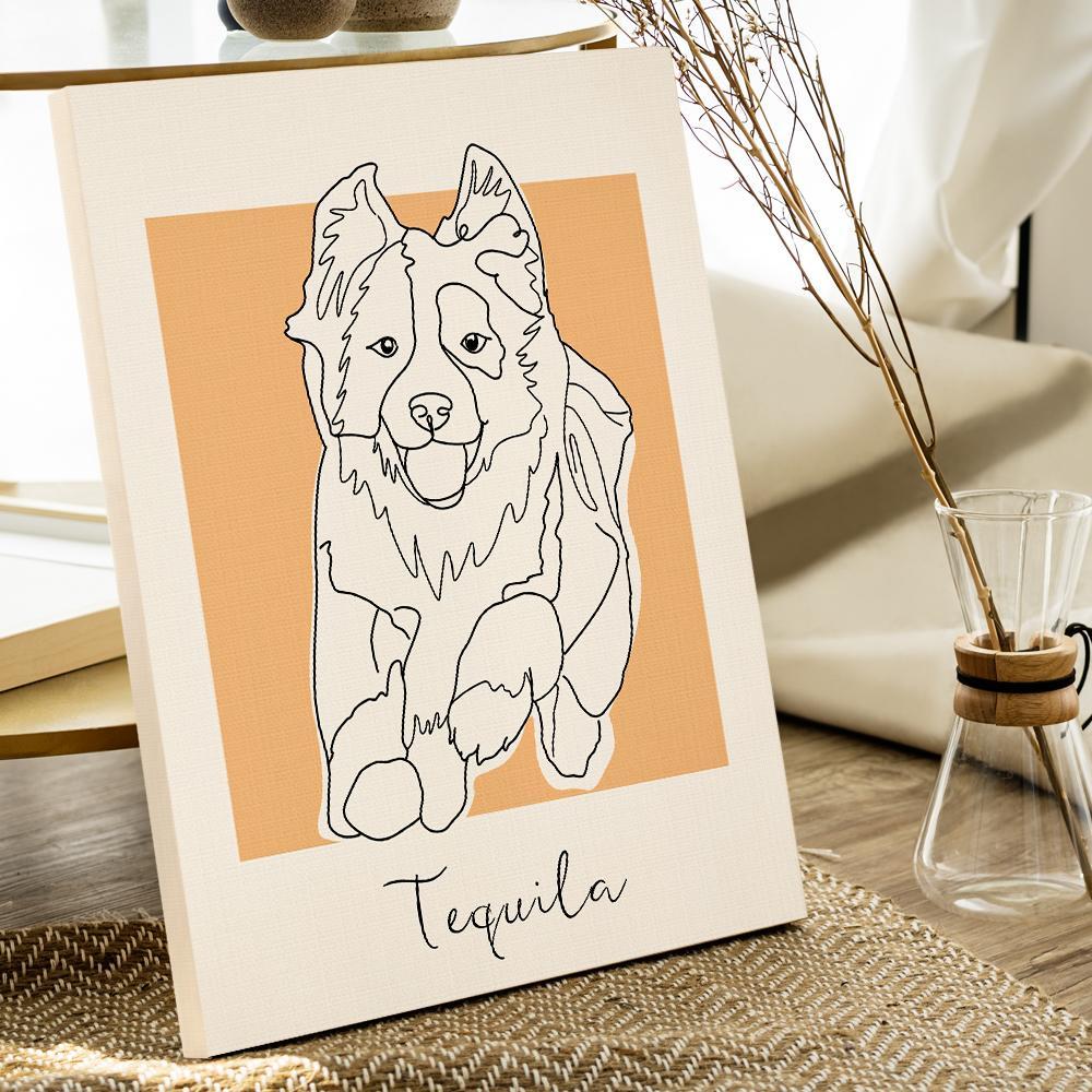 Impressão Em Tela Personalizada De Cachorro Com Foto E Nome, Presente Perfeito Para Amantes De Animais De Estimação - soufeelbr
