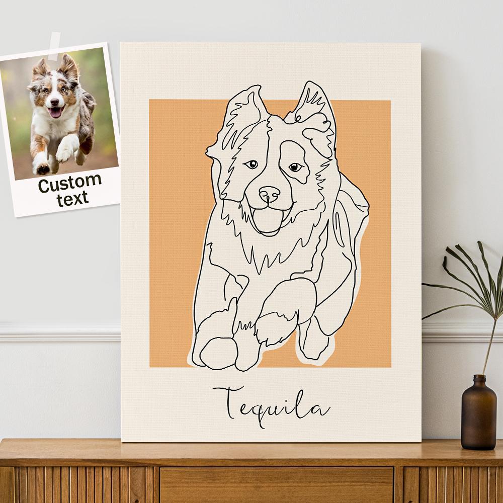 Impressão Em Tela Personalizada De Cachorro Com Foto E Nome, Presente Perfeito Para Amantes De Animais De Estimação - soufeelbr