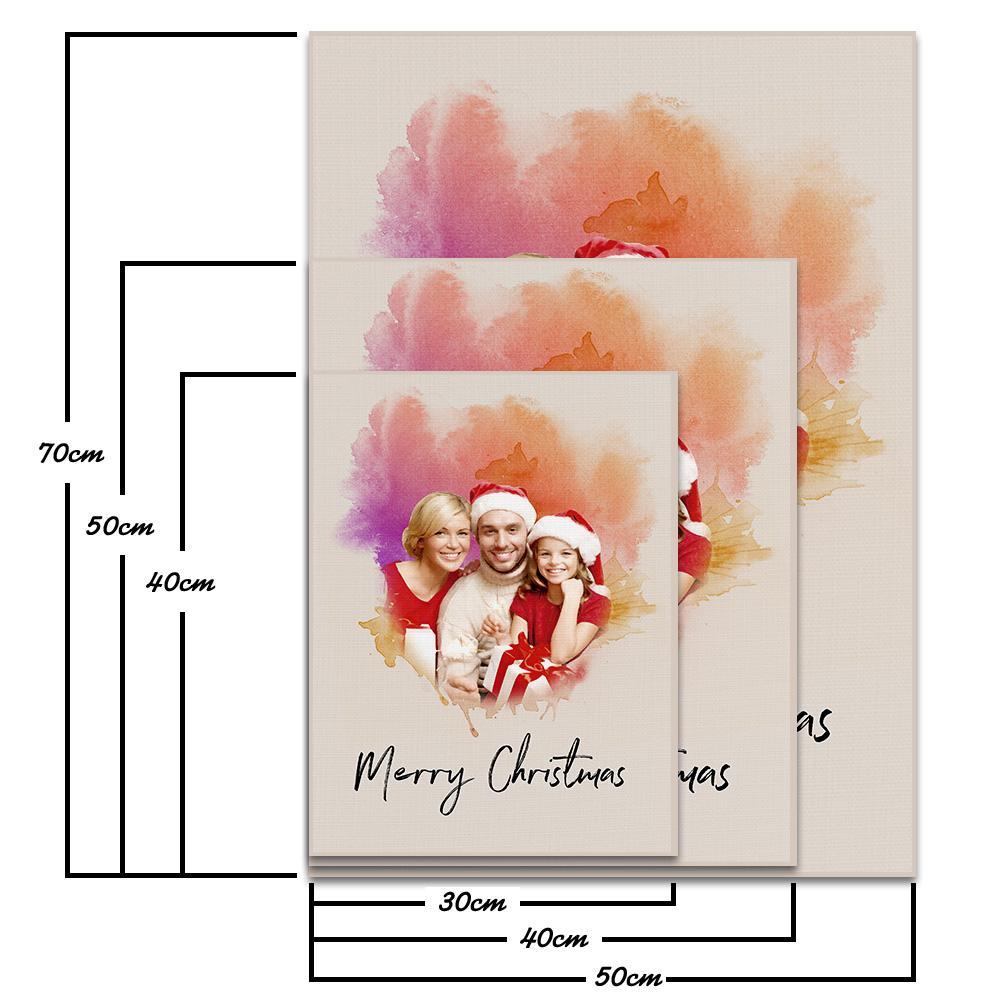 Arte De Parede Personalizada Foto Em Aquarela Pintura A Óleo Presente Sem Moldura Para Presente De Natal Em Família - soufeelbr