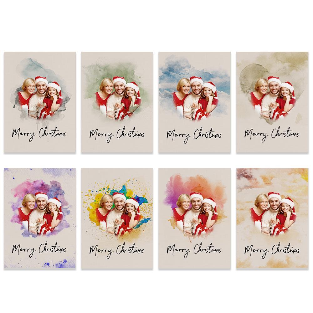 Arte De Parede Personalizada Foto Em Aquarela Pintura A Óleo Presente Sem Moldura Para Presente De Natal Em Família - soufeelbr