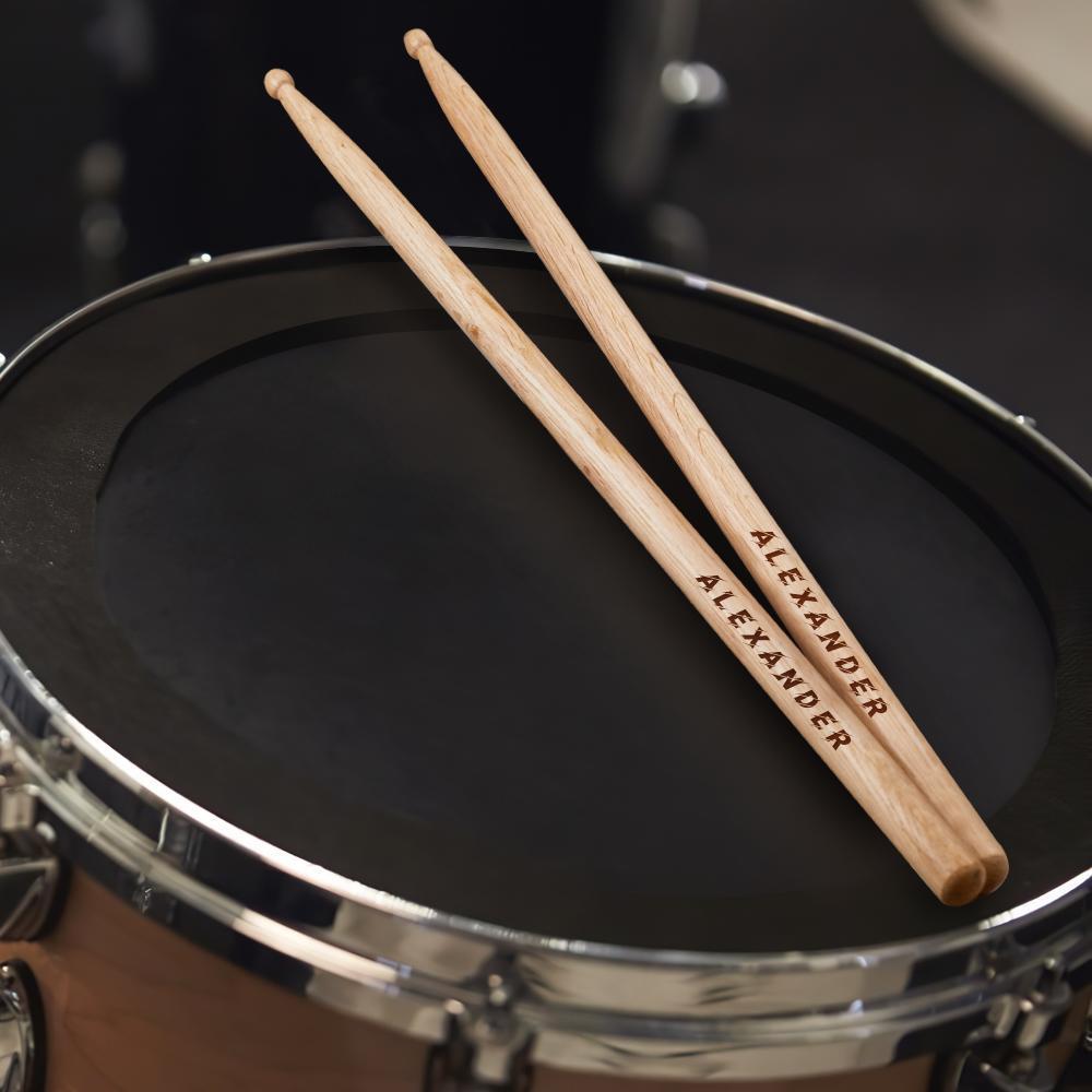 Baquetas gravadas personalizadas - presentes exclusivos para bateristas