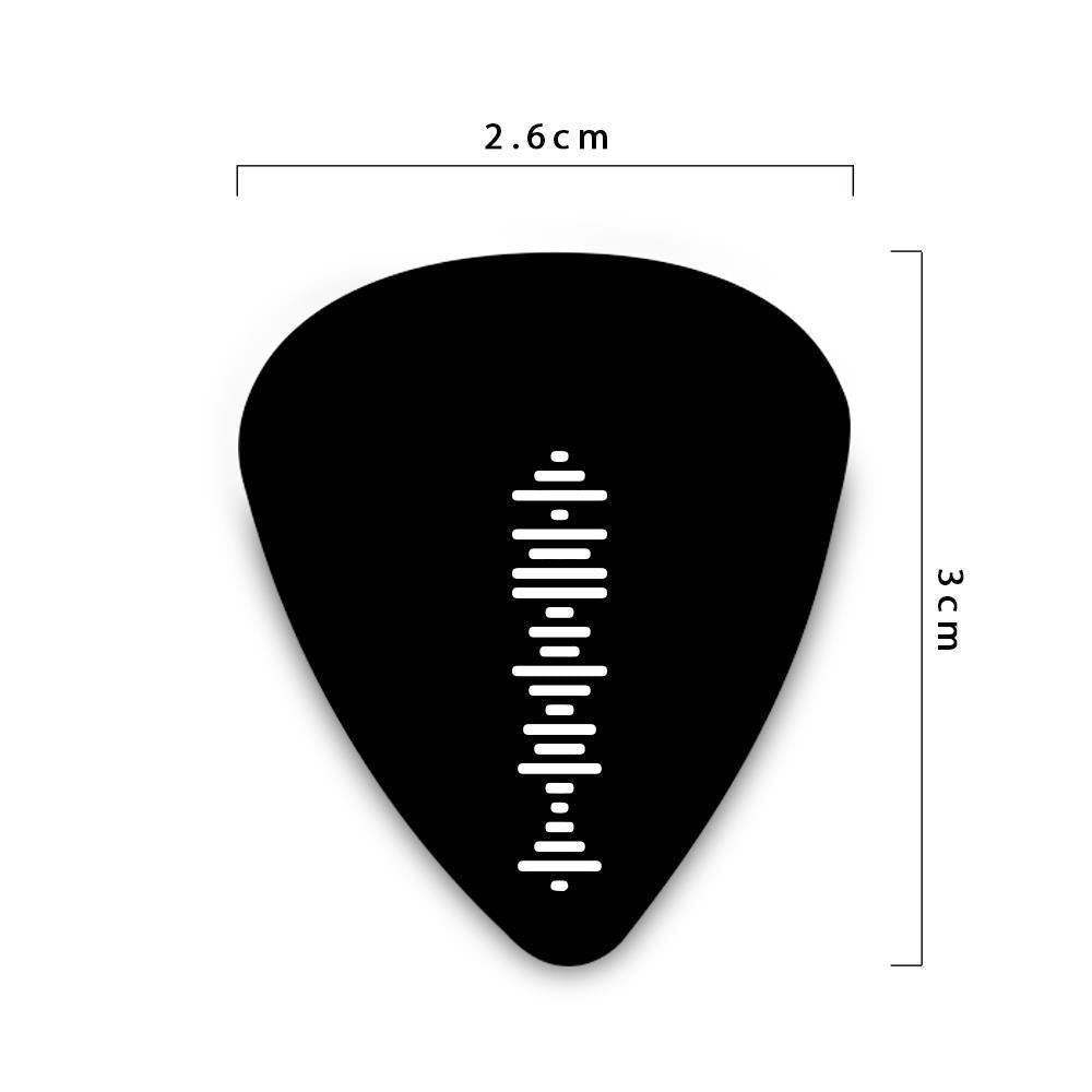 Palheta de guitarra de código de música digitalizável personalizada, picareta de guitarra de música personalizada gravada, presentes pretos para namorado 12 peças