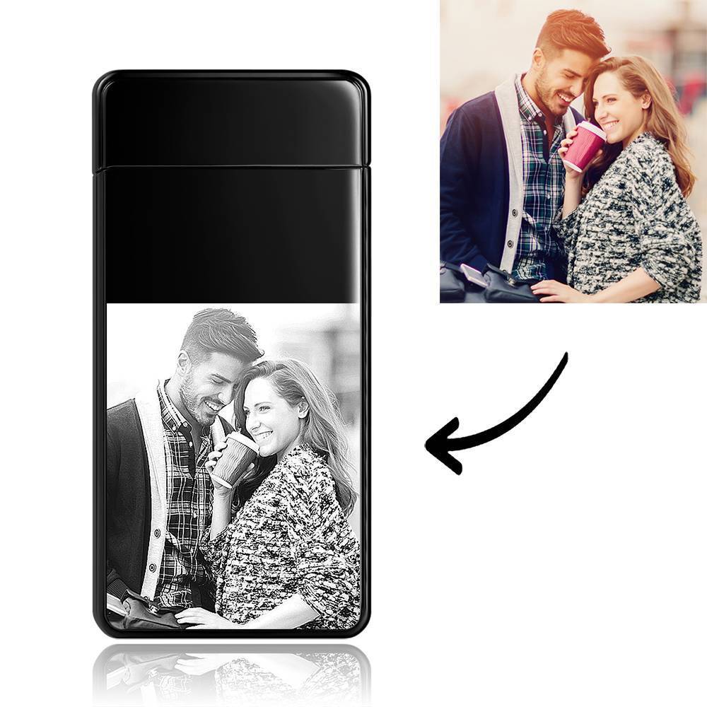Isqueiro com Foto Isqueiro Preto Elétrico Presente Perfeito para Namorado