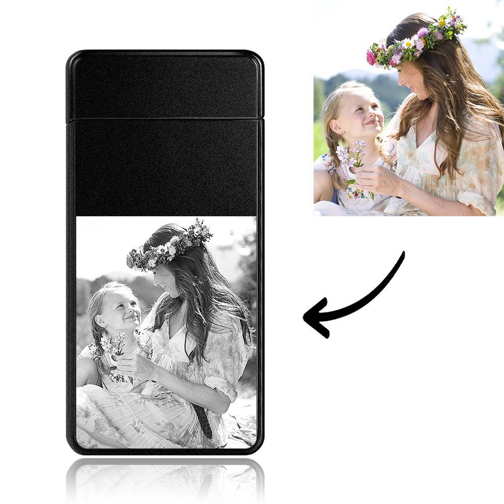 Isqueiro com Foto com Gravada Isqueiro Preto Esfoliante Elétrico