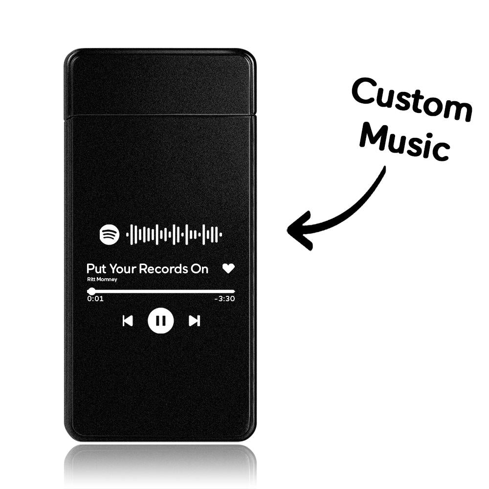 Isqueiro Personalizado Com Código Spotify Gravado Mais Leve Lista De Reprodução Personalizada - soufeelbr