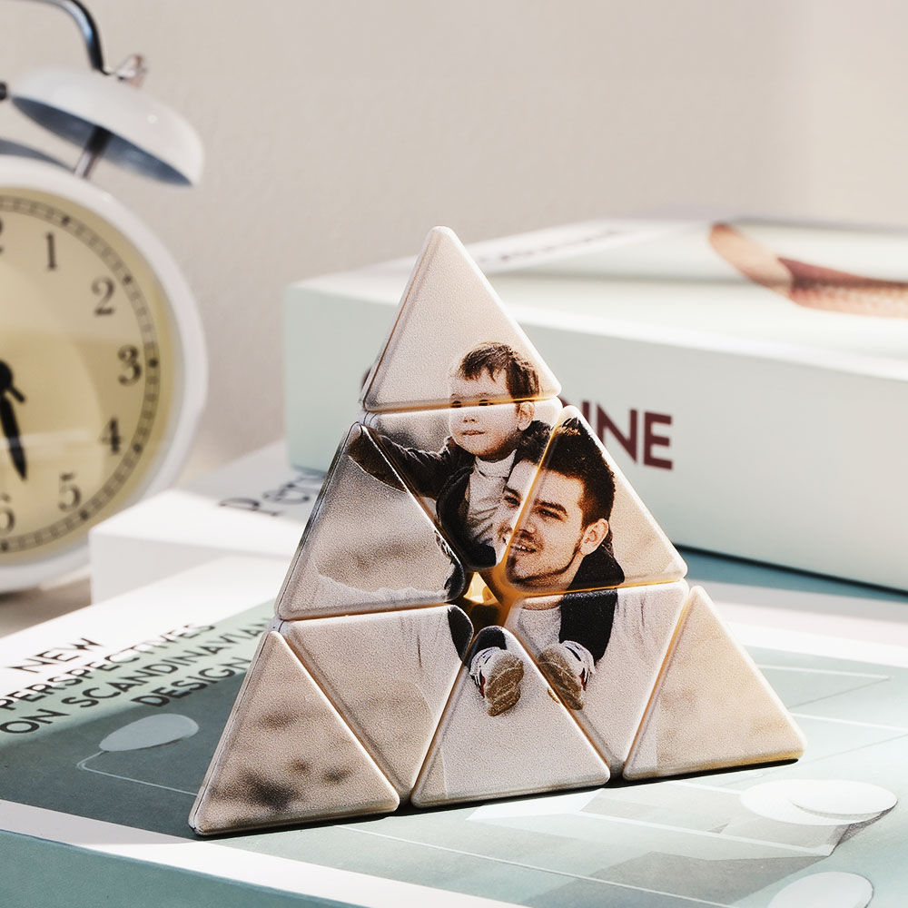 Foto Rotativa 3d Personalizada Cubo Mágico Personalizado Multicubo Fotos Bloco Decoração De Mesa De Escritório Em Casa Para Meninos Meninas Amigos - soufeelbr