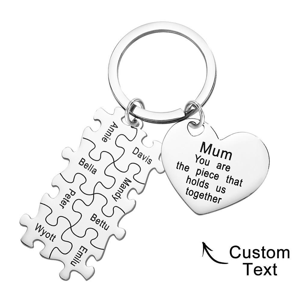 Quebra-cabeça Gravado Chaveiro Em Forma De Coração Chaveiro Personalizado Presente De Dia Das Mães - soufeelbr