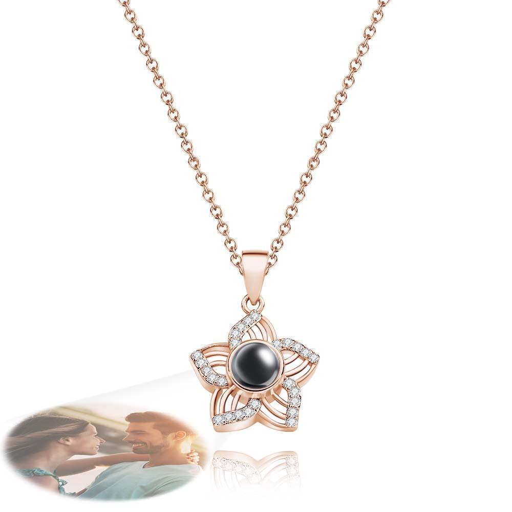 Colar De Foto De Projeção Personalizado Romântico Sakura Presentes Exclusivos Para Namoradas - soufeelbr