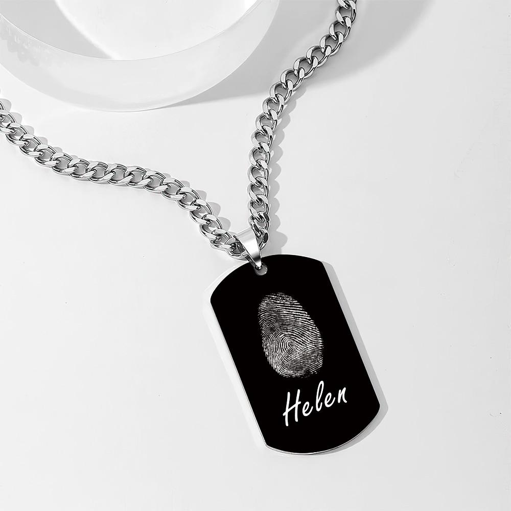 Colar Com Foto Personalizado Colar De Impressão Digital Colar Gravado Colar Masculino Presente Para Namorado - soufeelbr