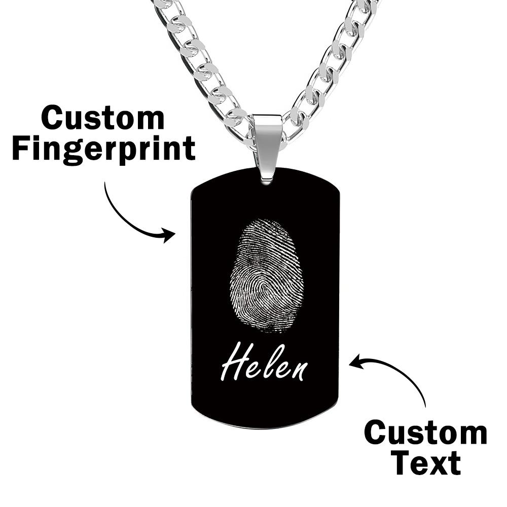 Colar Com Foto Personalizado Colar De Impressão Digital Colar Gravado Colar Masculino Presente Para Namorado - soufeelbr
