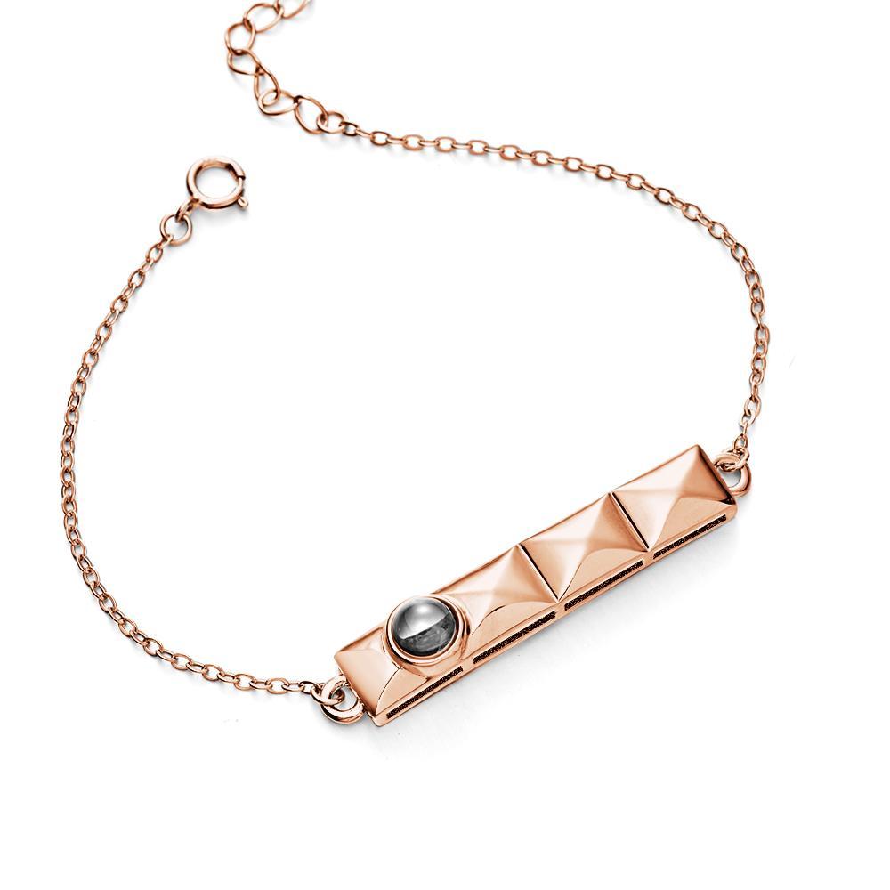 Pulseira De Imagem De Barra Pulseira De Projeção De Foto Pulseira De Foto Personalizada Para Homens E Mulheres Presente De Aniversário Para Casais - soufeelbr