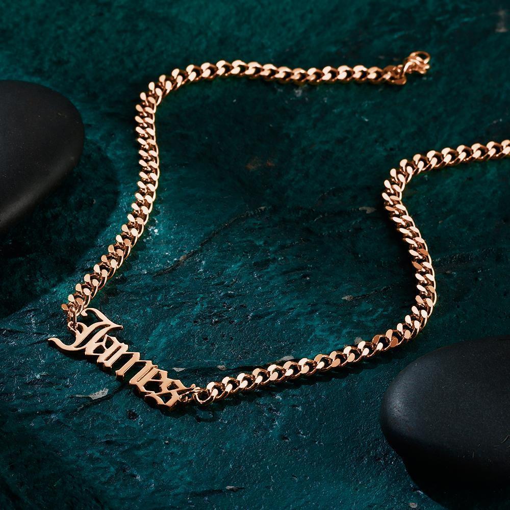 Pulseira Personalizada Bracelete masculino dobrado gravado Cartão de presente de pulseira para amantes - banhado a ouro