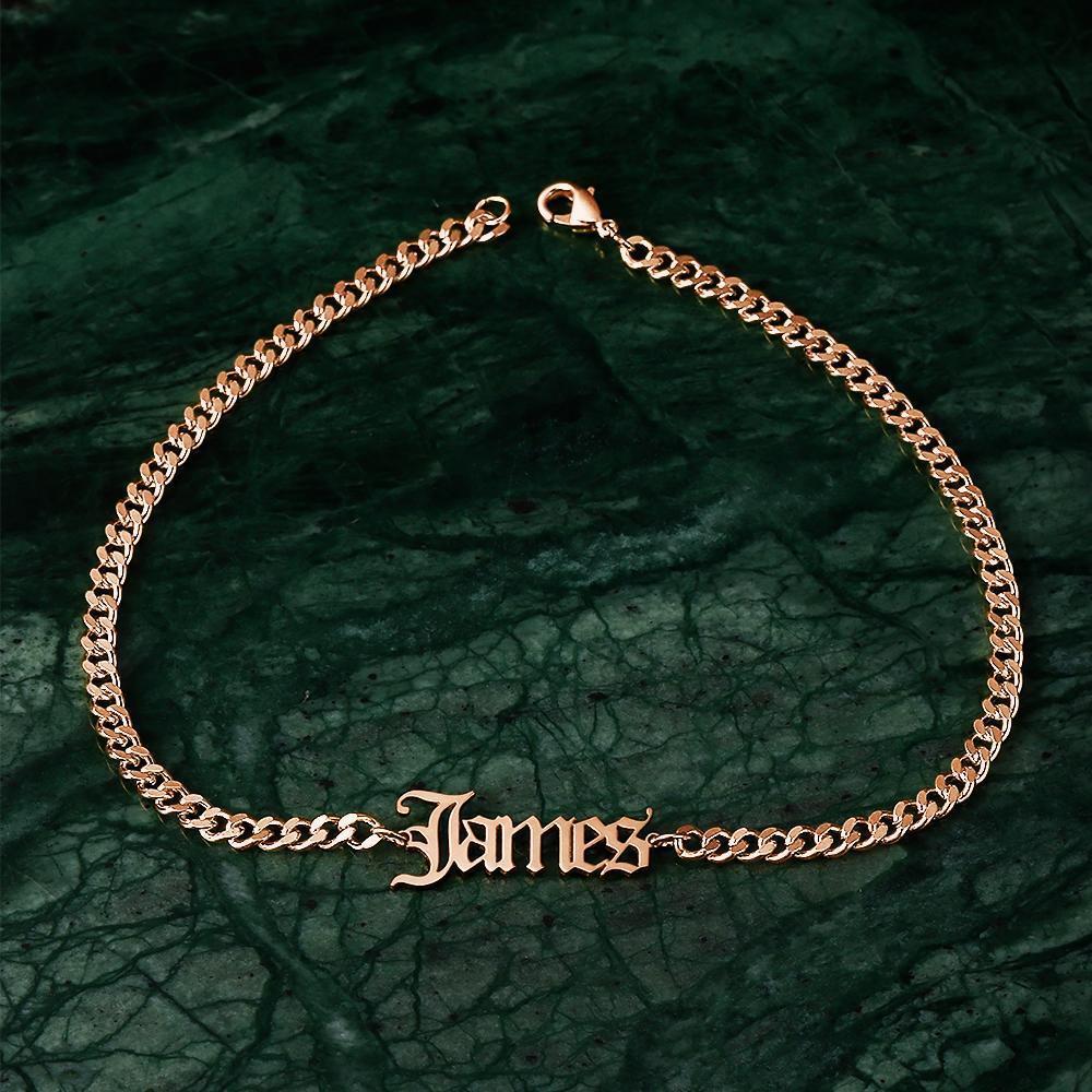 Pulseira Personalizada Bracelete masculino dobrado gravado Cartão de presente de pulseira para amantes - banhado a ouro
