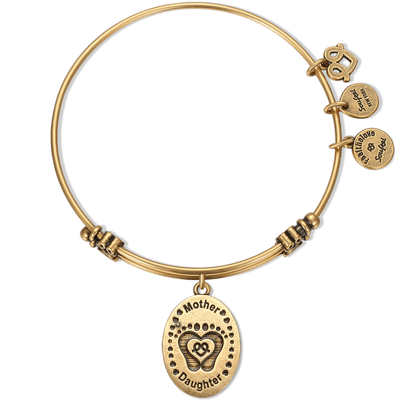 Pulseira Personalizada Mãe e Filha Pulseira com Berloque Banhada a Ouro