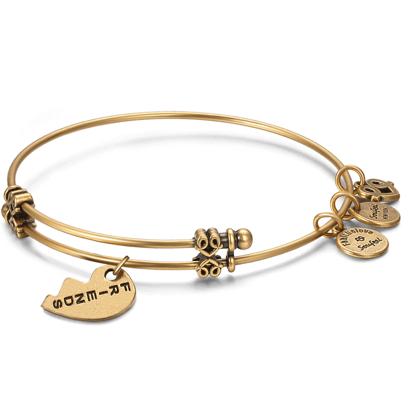 Pulseira Personalizada Amigos Pulseira com Berloque Banhada a Ouro