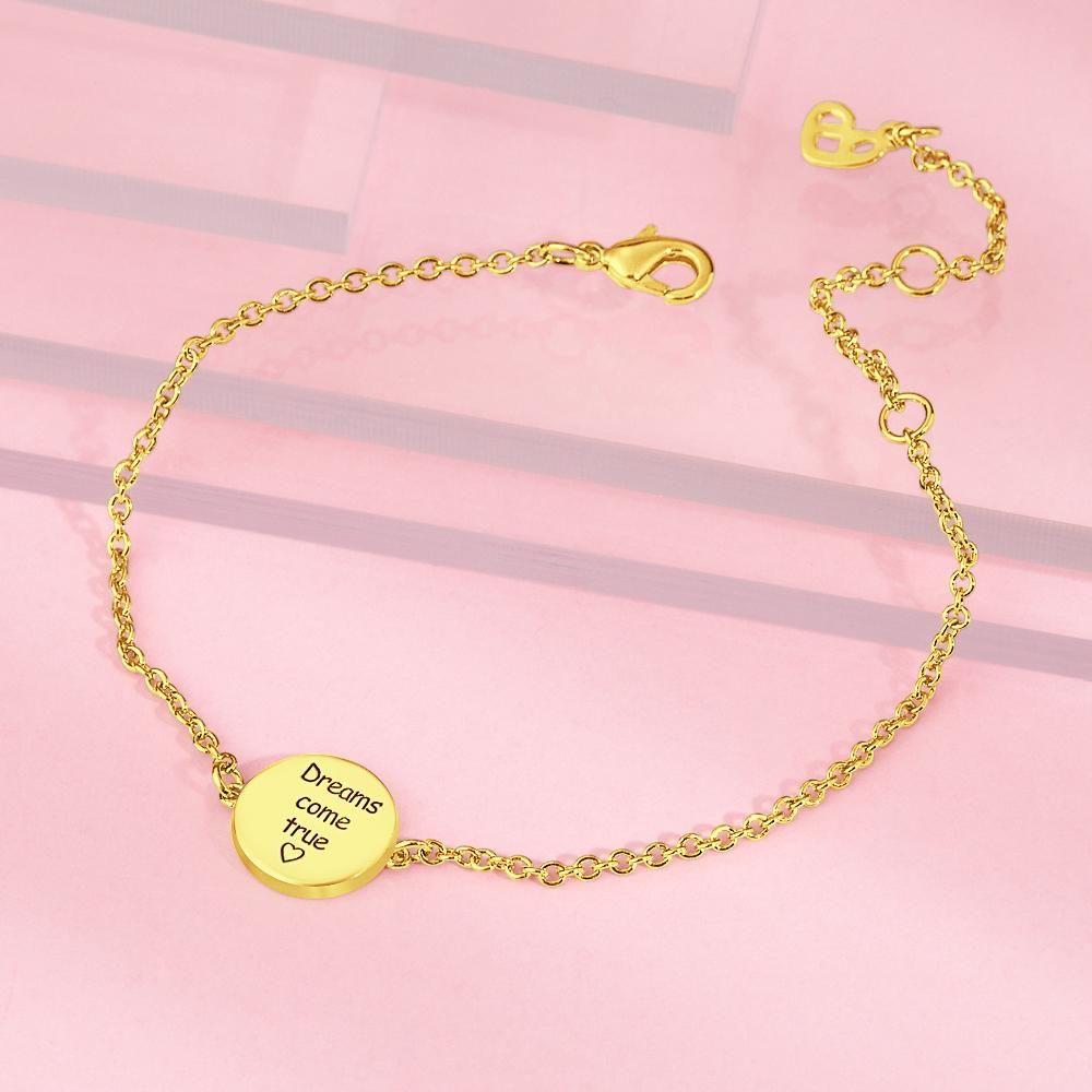 Pulseira Personalizada Pulseira Nome Pulseira Dream Gatocher Desejando Sonhos Boa Sorte Pulseira Banhado A Ouro 14k Prata