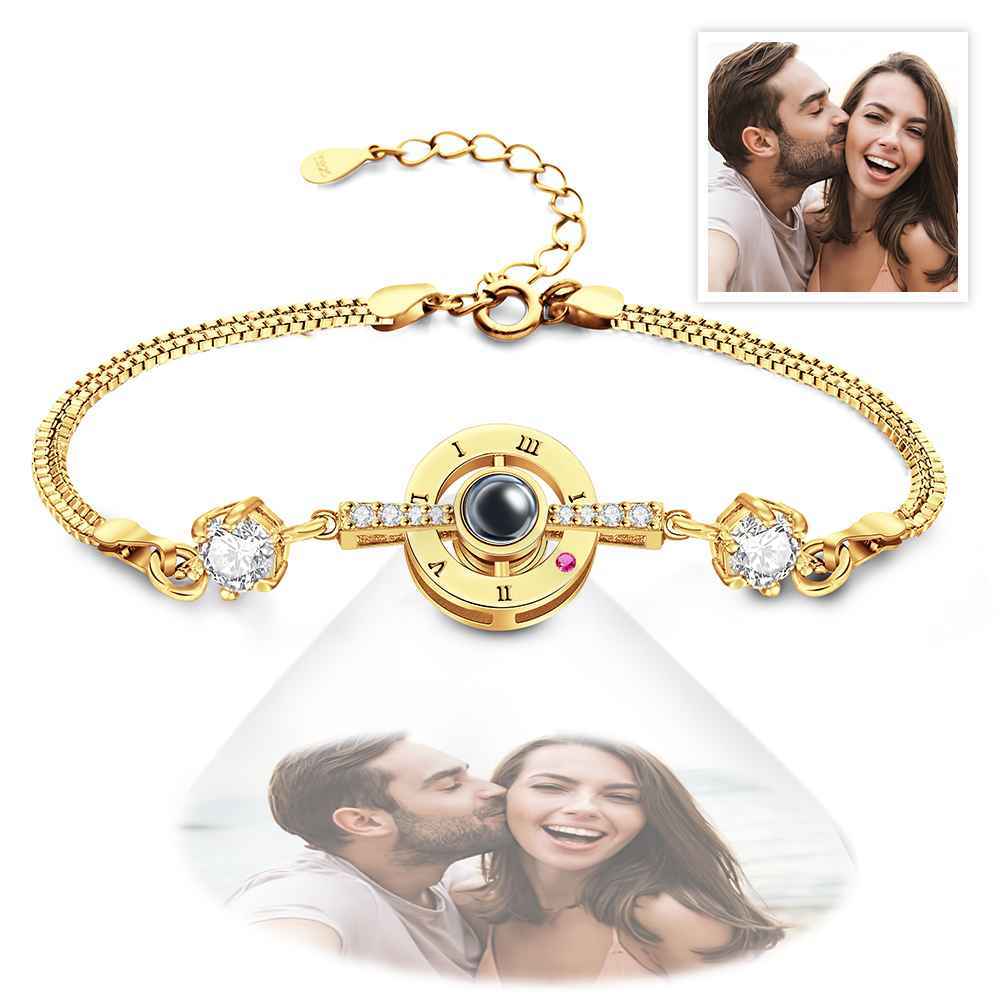 Pulseira De Projeção De Fotos Personalizada Com Algarismos Romanos Pulseira Elegante Para Ela - soufeelbr