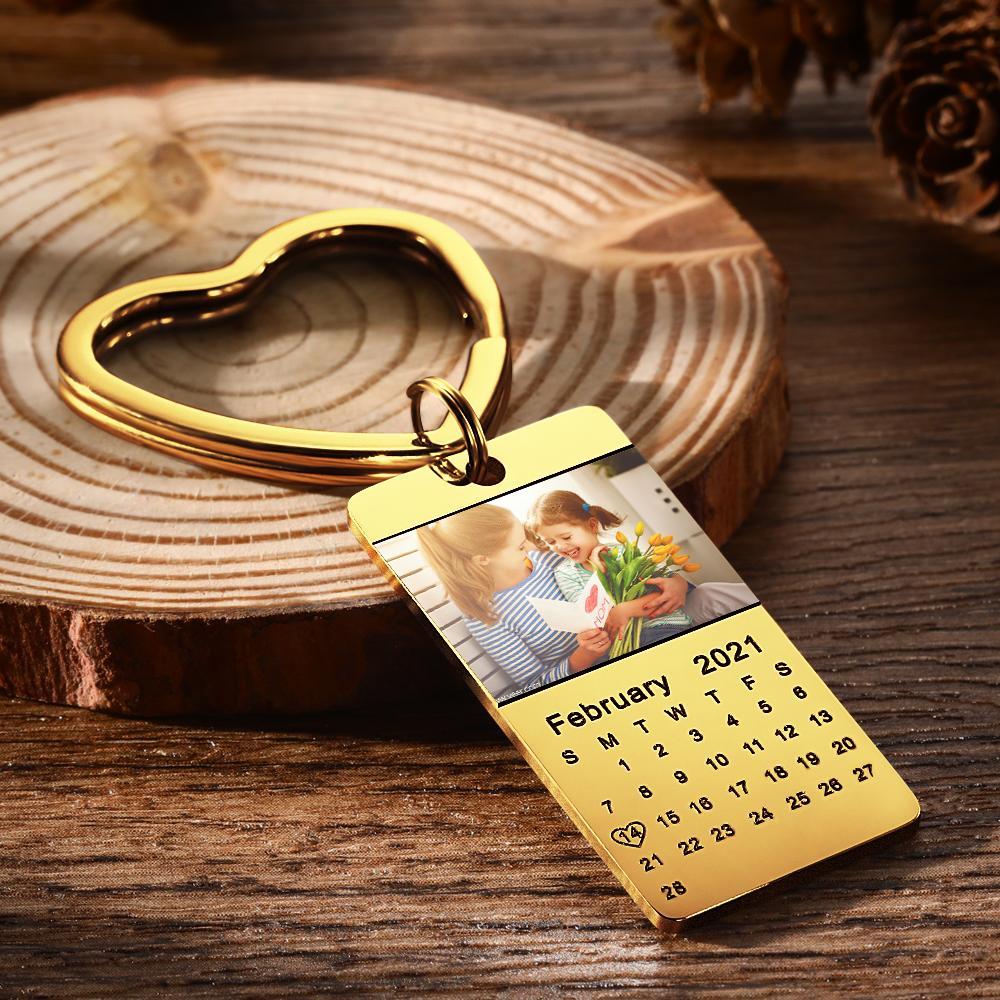 Chaveiro Personalizado Com Foto Calendário Chaveiro Cor Prata Com Coração Chaveiro Com Foto Dia Das Mães - soufeelbr