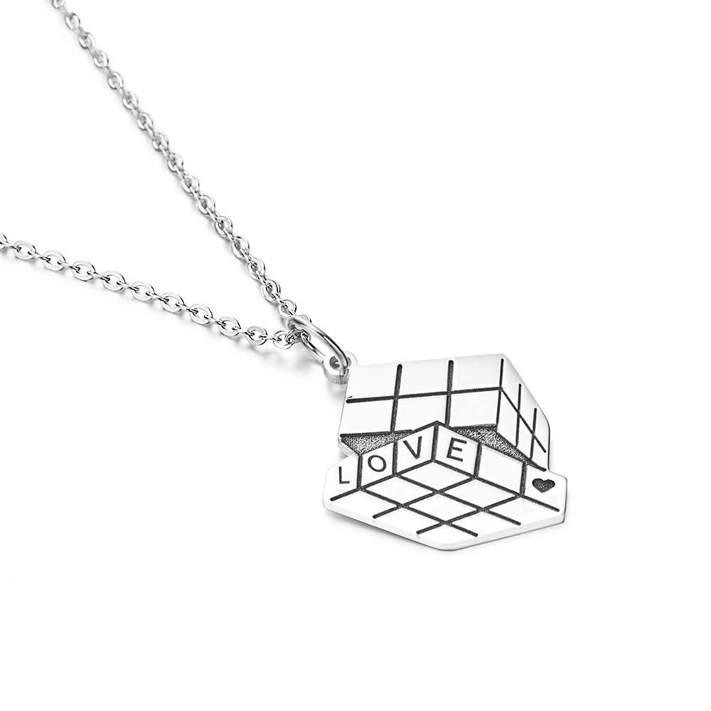 Colar Com Pingente Personalizado Cubo Do Amor Personalizável Colar Com Pingente Jóias Finas Presentes - soufeelbr