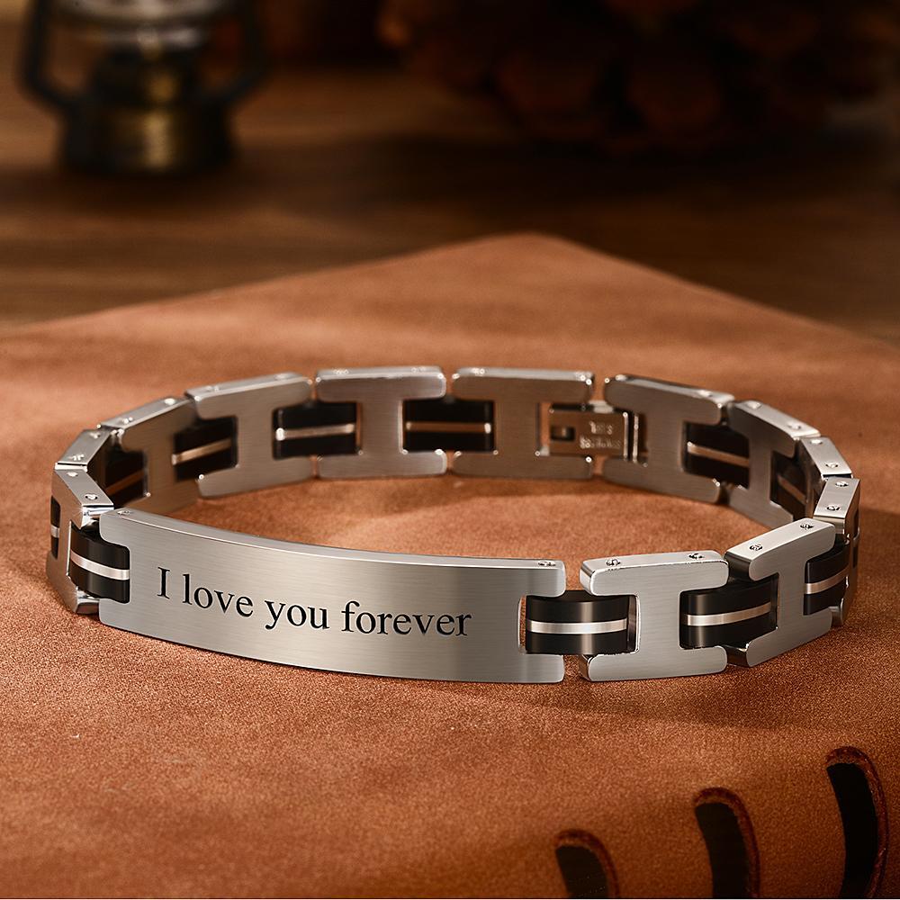 Pulseira Personalizada Pulseira gravada personalizada pulseira masculina, presentes presentes em memória para o namorado