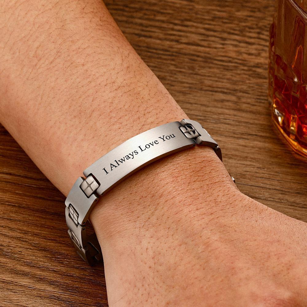 Pulseira Personalizada Pulseira Gravável Pulseira Masculina Pulseira com Nome Personalize Seus Presentes de Texto para Ele