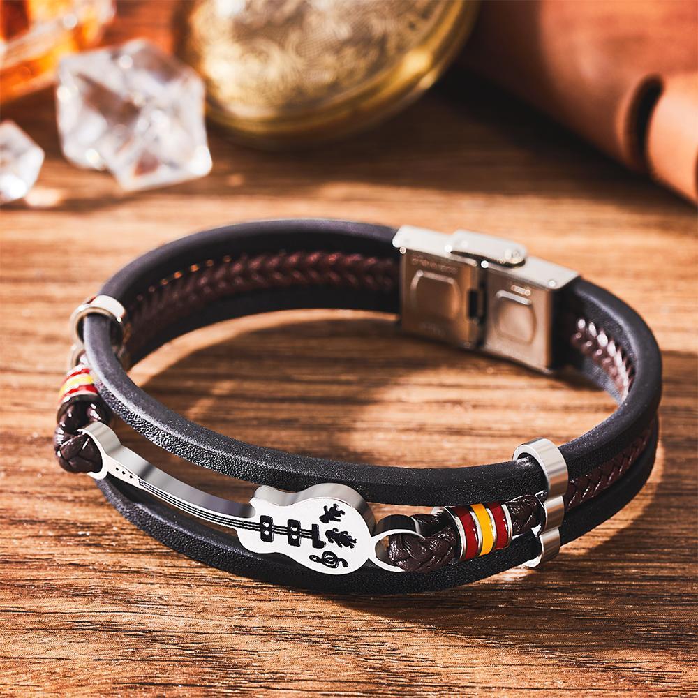 Pulseira Personalizada Pulseira gravada personalizada retrô multicamadas tecido para homem