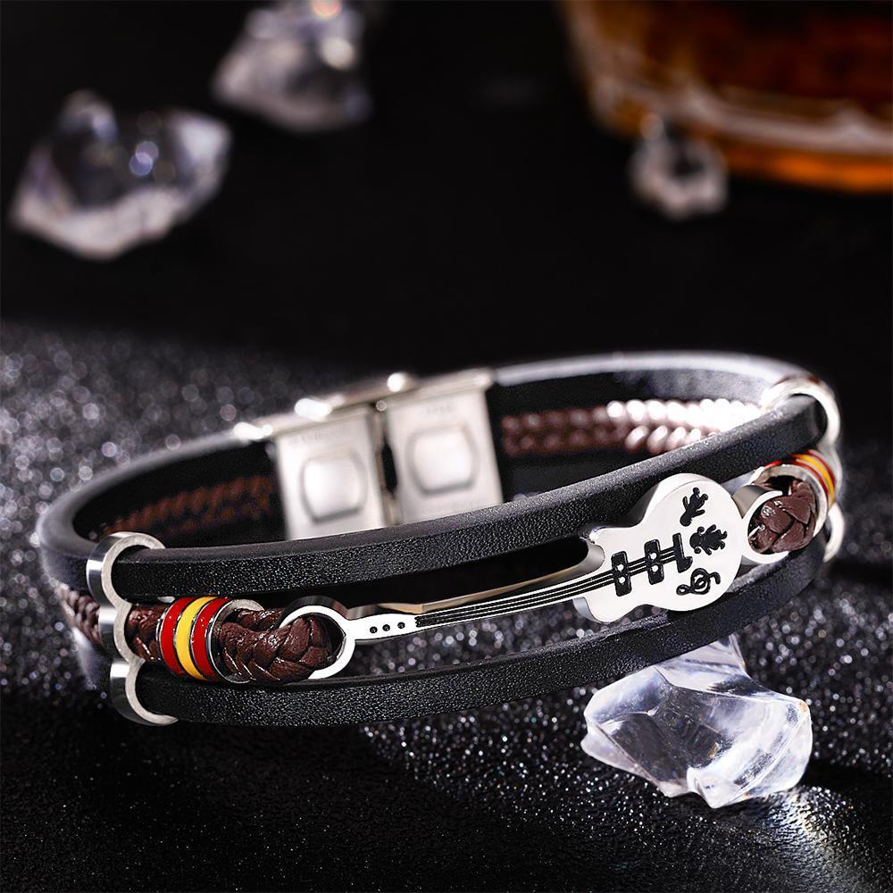 Pulseira Personalizada Pulseira gravada personalizada retrô multicamadas tecido para homem