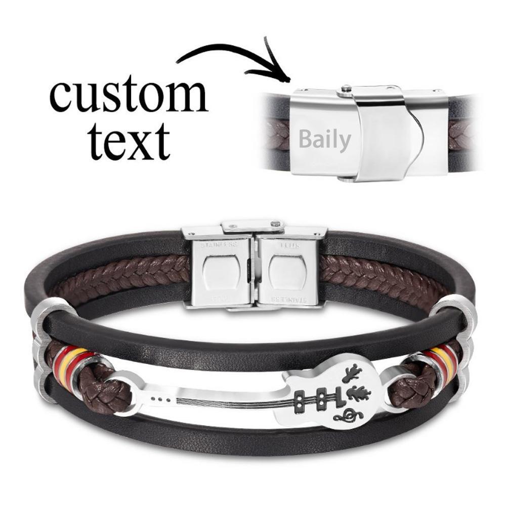 Pulseira Personalizada Pulseira gravada personalizada retrô multicamadas tecido para homem