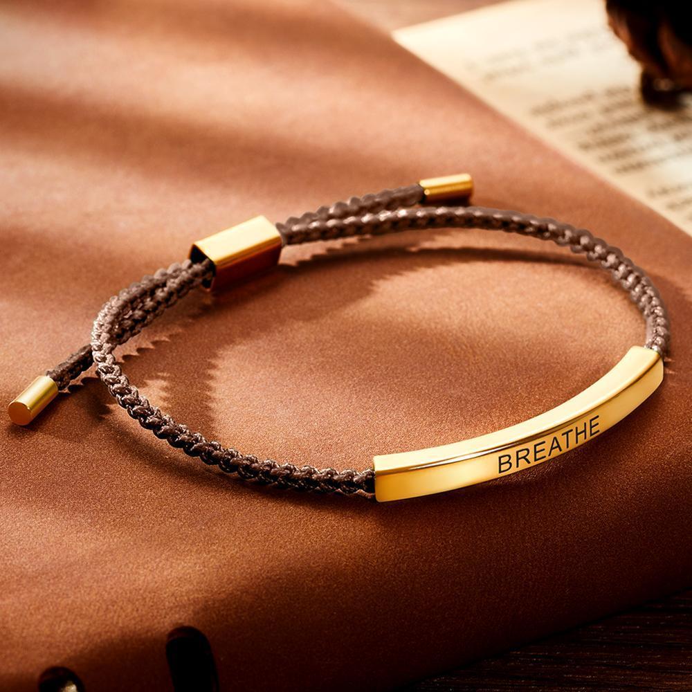 Pulseira Personalizada Bracelete de corda de trança de vela personalizada para aniversário