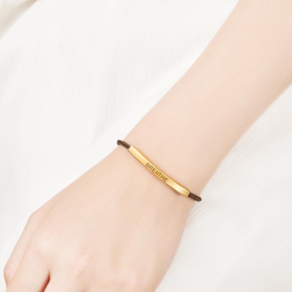 Pulseira Personalizada Bracelete de corda de trança de vela personalizada para aniversário