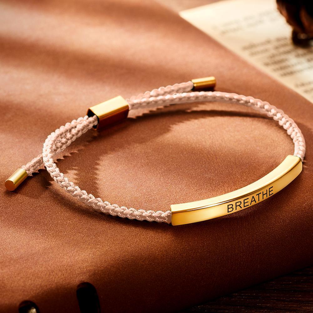 Pulseira Personalizada Bracelete de corda de trança de vela personalizada para aniversário