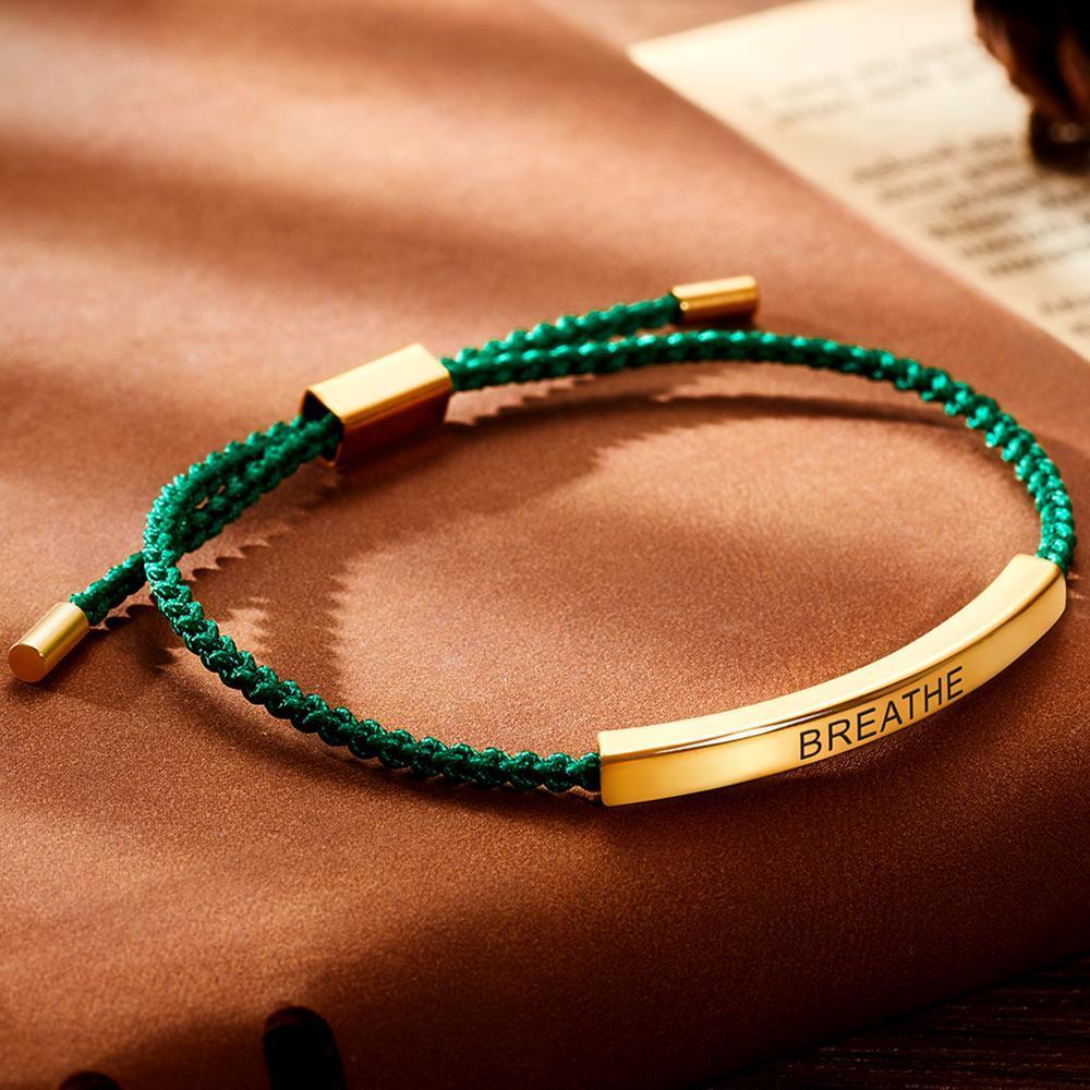 Pulseira Personalizada Bracelete de corda de trança de vela personalizada para aniversário