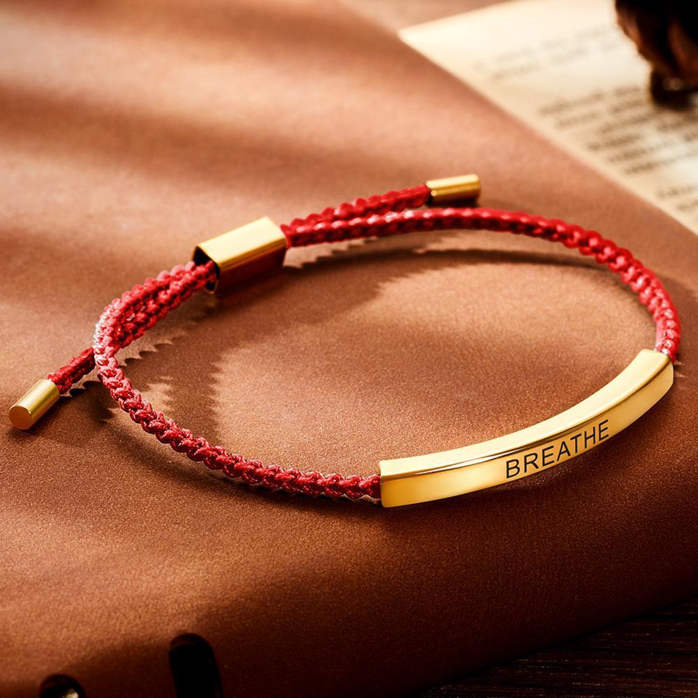 Pulseira Personalizada Bracelete de corda de trança de vela personalizada para aniversário