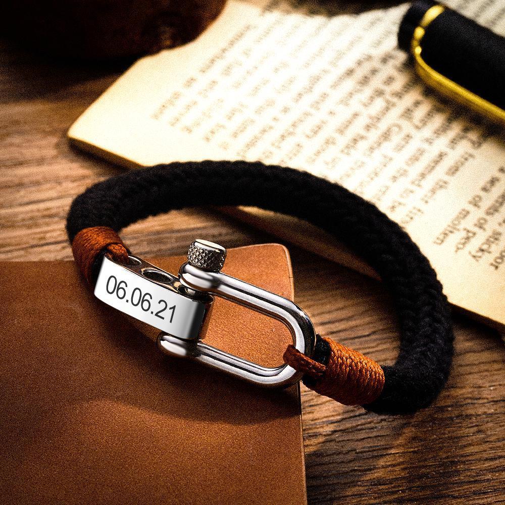 Pulseira Personalizada Pulseira Gravada Personalizada Bracelete Com Parafuso De Mensagem Personalizado Presente Para Homens