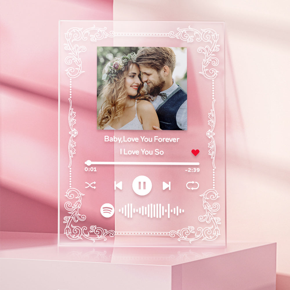 Chaveiro Com Código Spotify Personalizado Placa De Música Em Acrílico Placa De Presente Foto Casal - soufeelbr