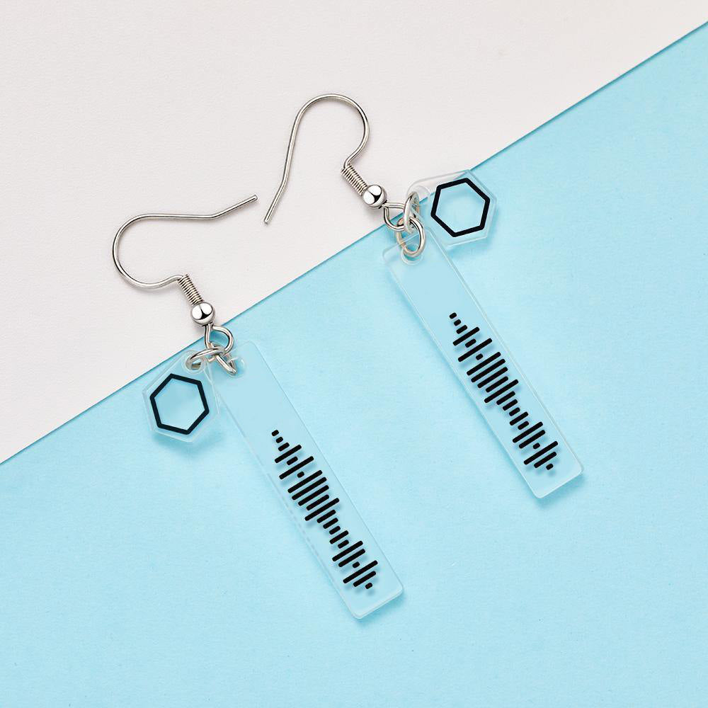 Brincos de código de música personalizados com pingente de pentágono