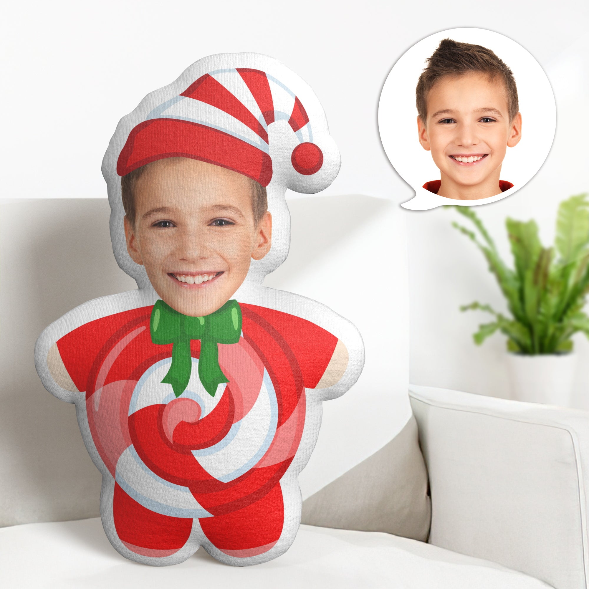 Travesseiro Decorativo De Rosto Personalizado Para Natal Almofada De Natal Pirulito Engraçado Presentes - soufeelbr