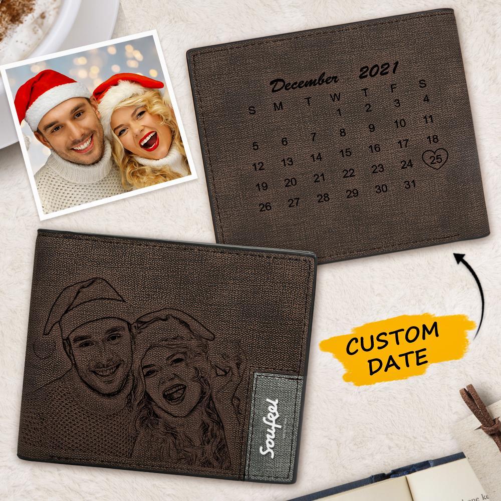 Christmas Wallets - Custom Photo Wallets Engraved Calendar Wallets For Family