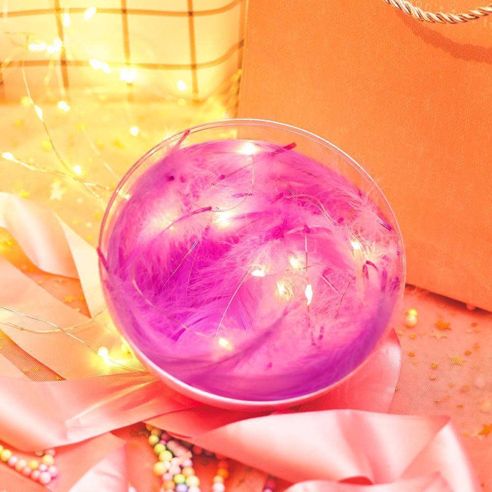 Bola De Transparente Corda Leve Roxo Pena Terno De Peas Combinao Criativa De Presente